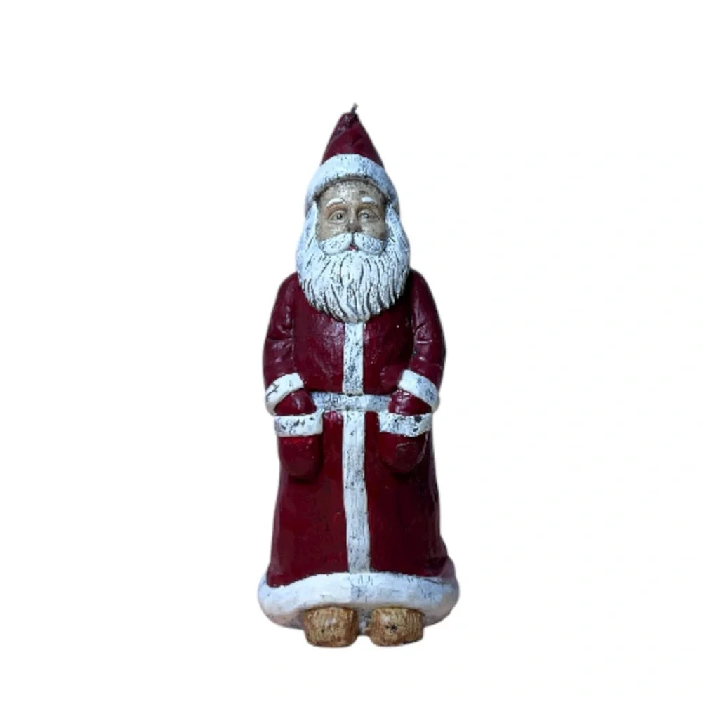 Pottery Barn Rustic Santa Claus‎ Christmas Candle 9.29″ Large Unburned Holiday